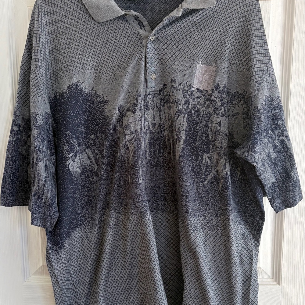 Bobby Jones Charcoal Polo Shirt with Vintage Print